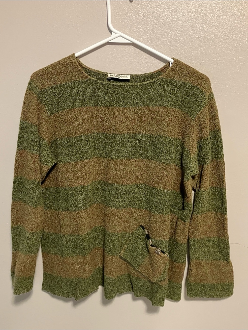 Margaret winters cottagecore natural fibres green shirt size small